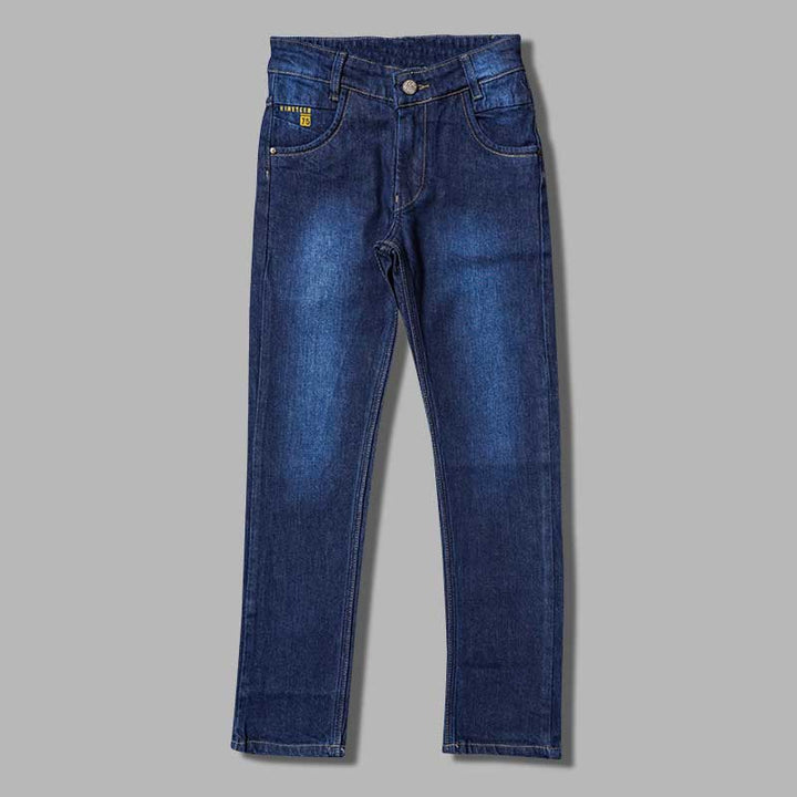Navy Blue Denim Slim Fit Boys Jeans Front 