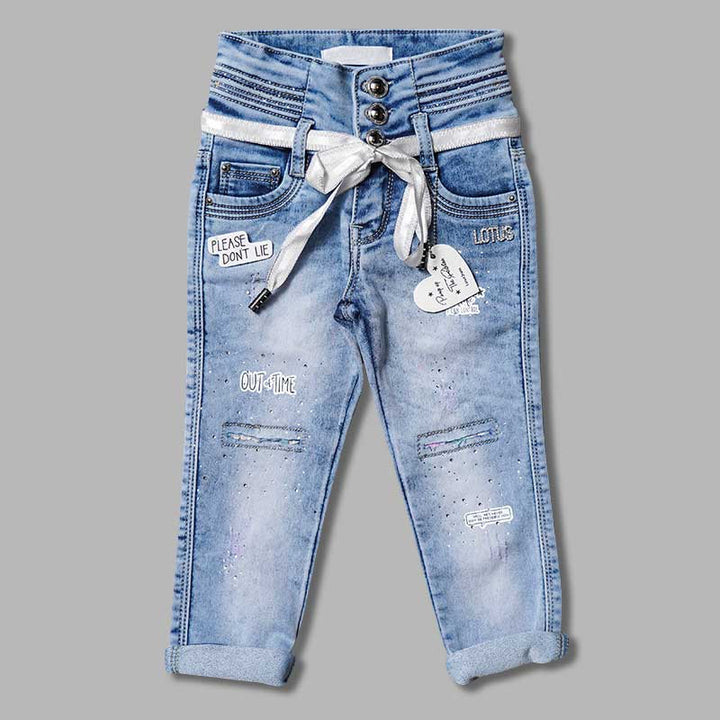 High Waist Jeans for Girls and Kids Front View