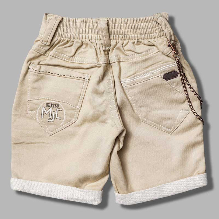 Blue Brown Shorts For Boys with Side Chain Back View