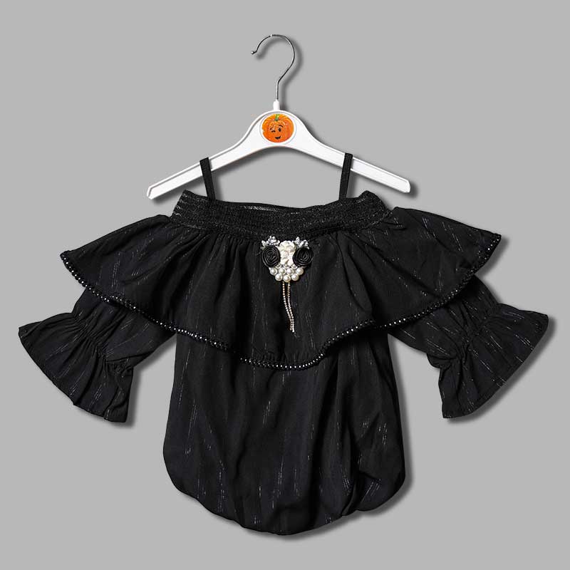 Off-Shoulder Top for Girls and Kids with Soft Fabric Front View