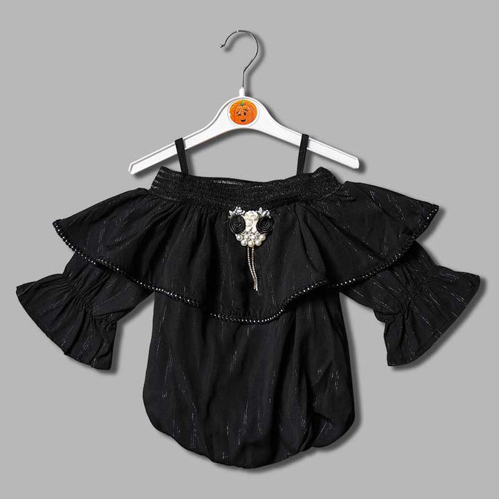 Off-Shoulder Top for Girls and Kids with Soft Fabric Front View