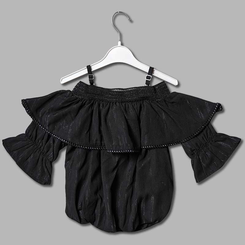 Off-Shoulder Top for Girls and Kids with Soft Fabric Back View