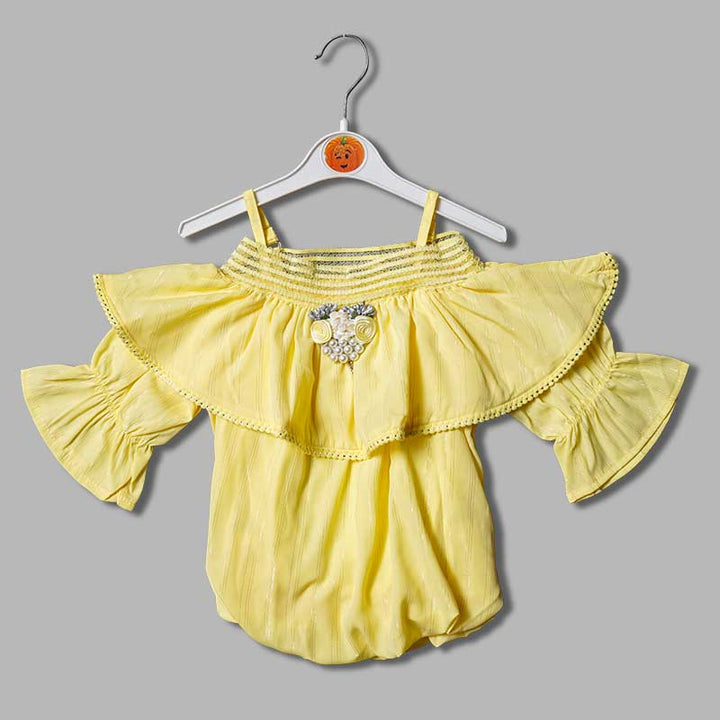 Off-Shoulder Top for Girls and Kids with Soft Fabric Front View