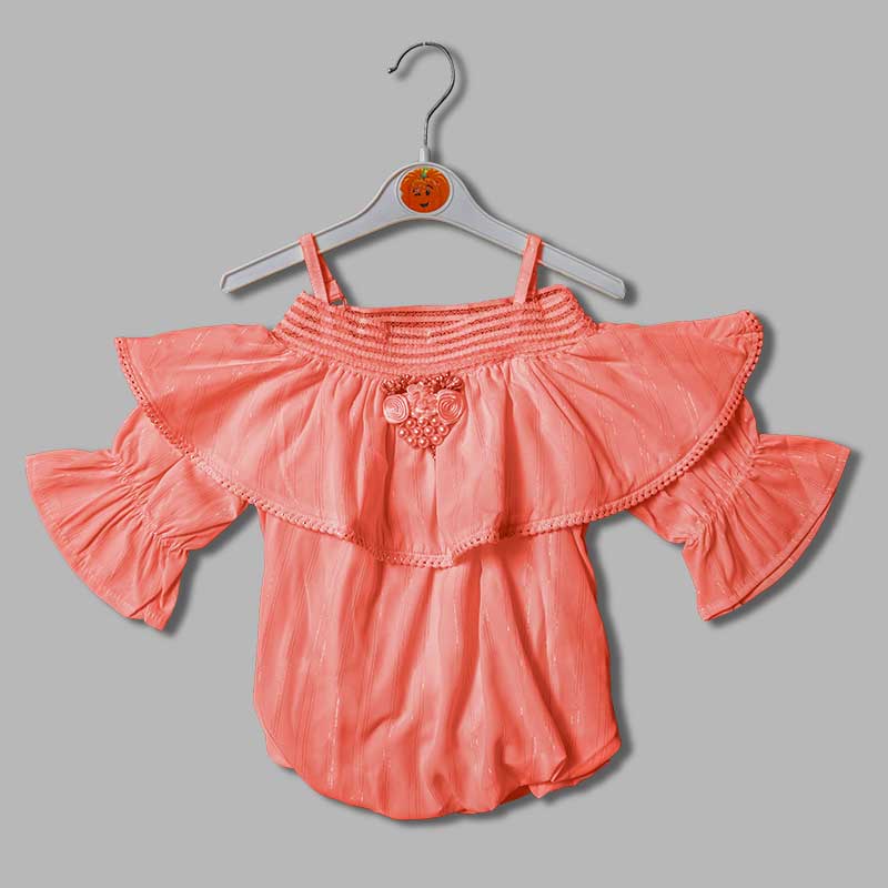 Off-Shoulder Top for Girls and Kids with Soft Fabric Front View