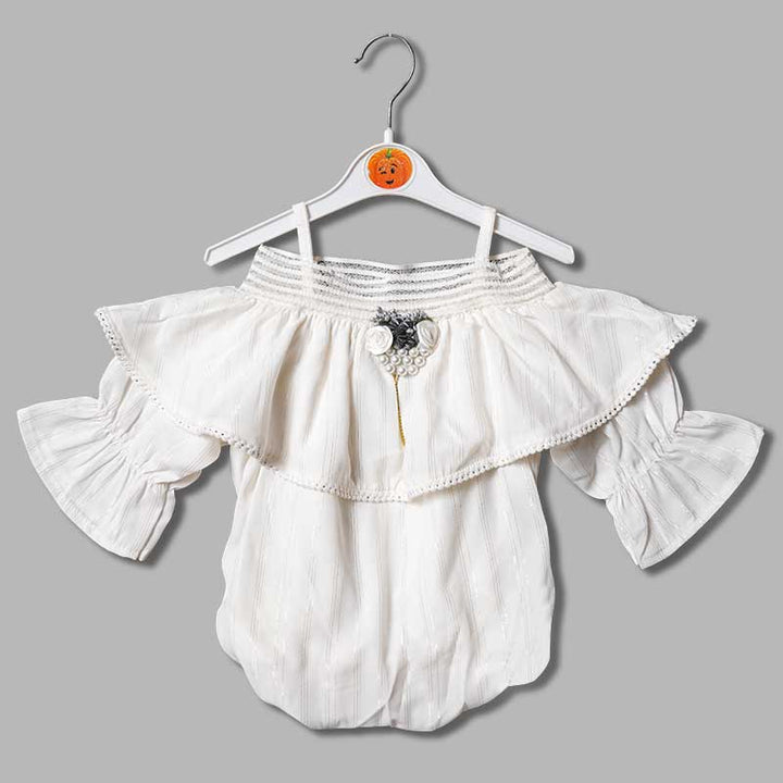 Off-Shoulder Top for Girls and Kids with Soft Fabric Front View
