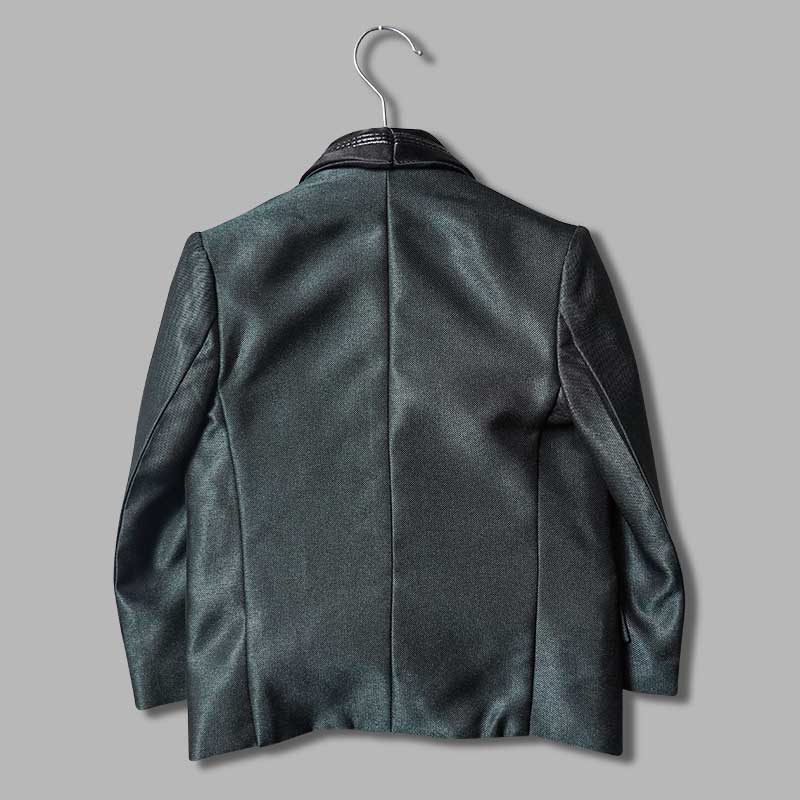 Green Party Wear Boys Suit Back View