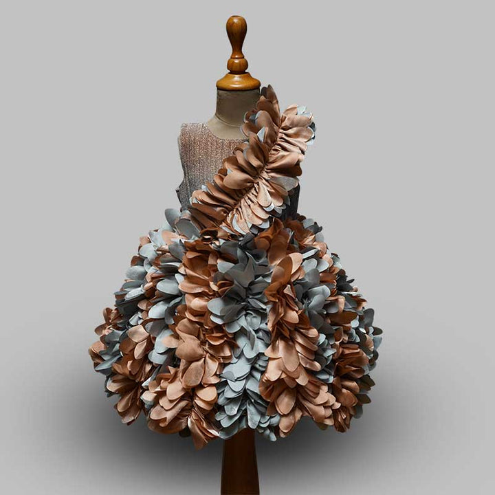 Frock for Girls with Frill Pattern Front View