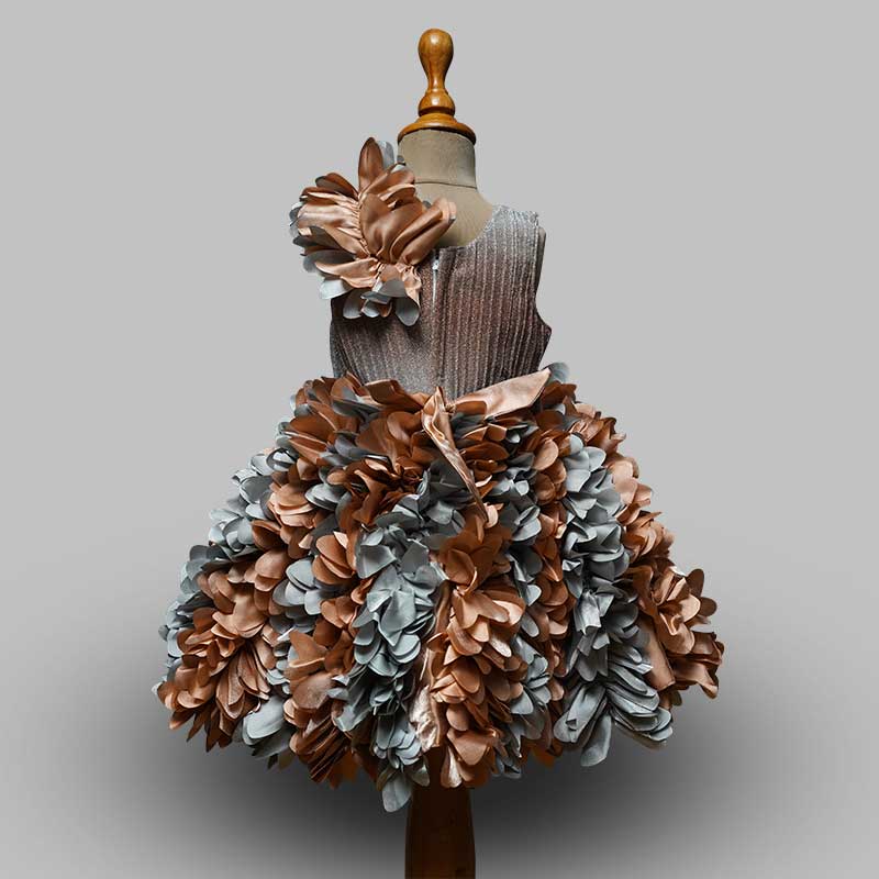 Frock for Girls with Frill Pattern Back View