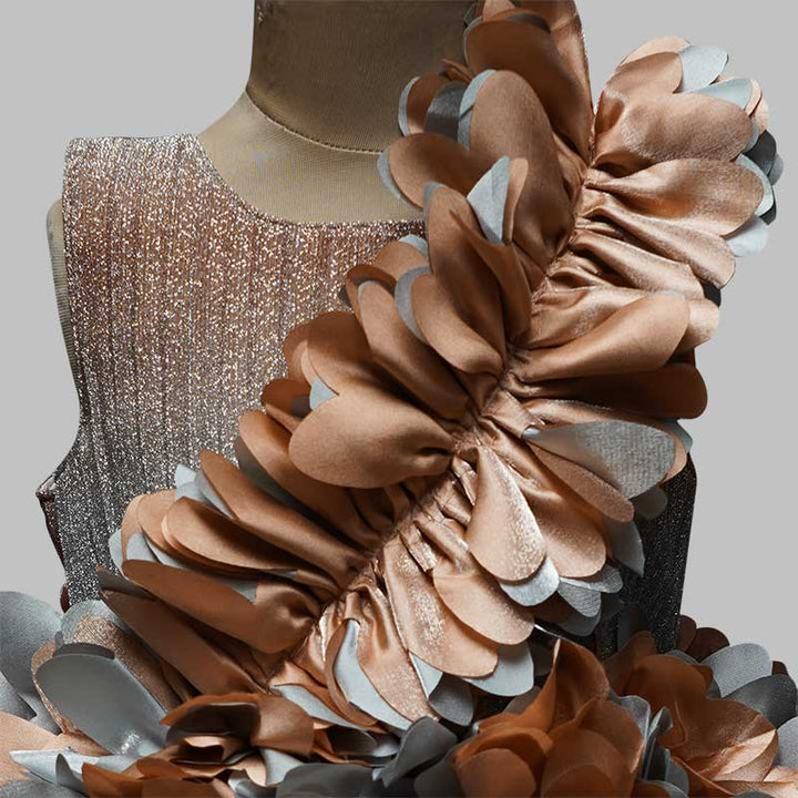 Frock for Girls with Frill Pattern Close Up View