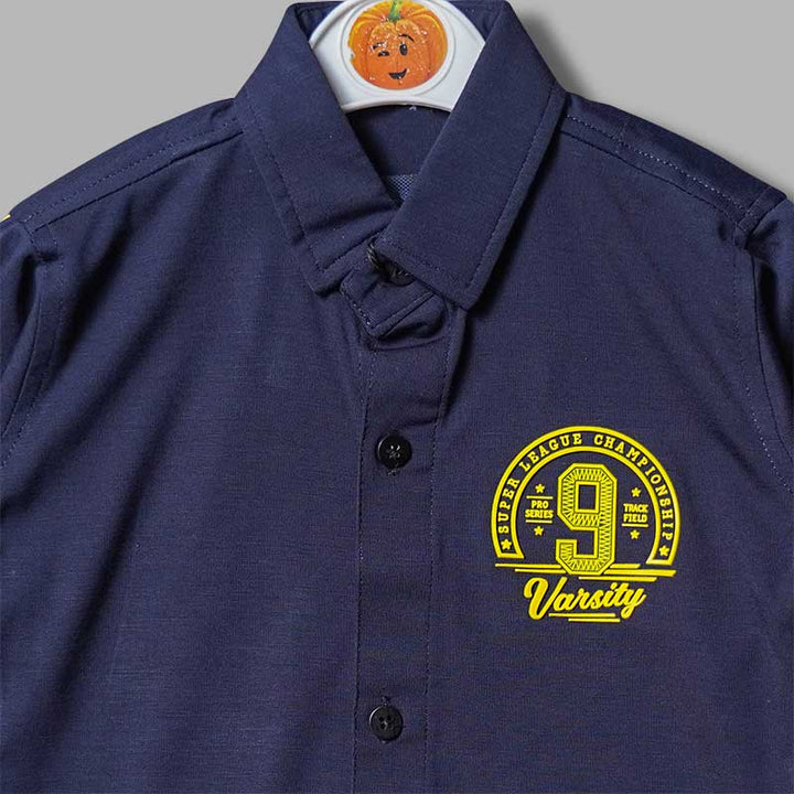 Solid Full Sleeves Shirt for Boys Close Up View