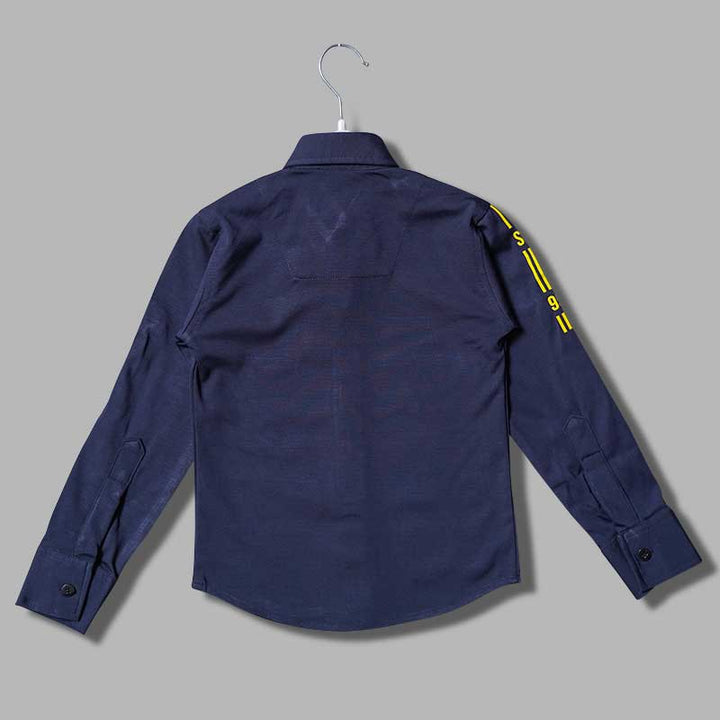 Solid Full Sleeves Shirt for Boys Back View