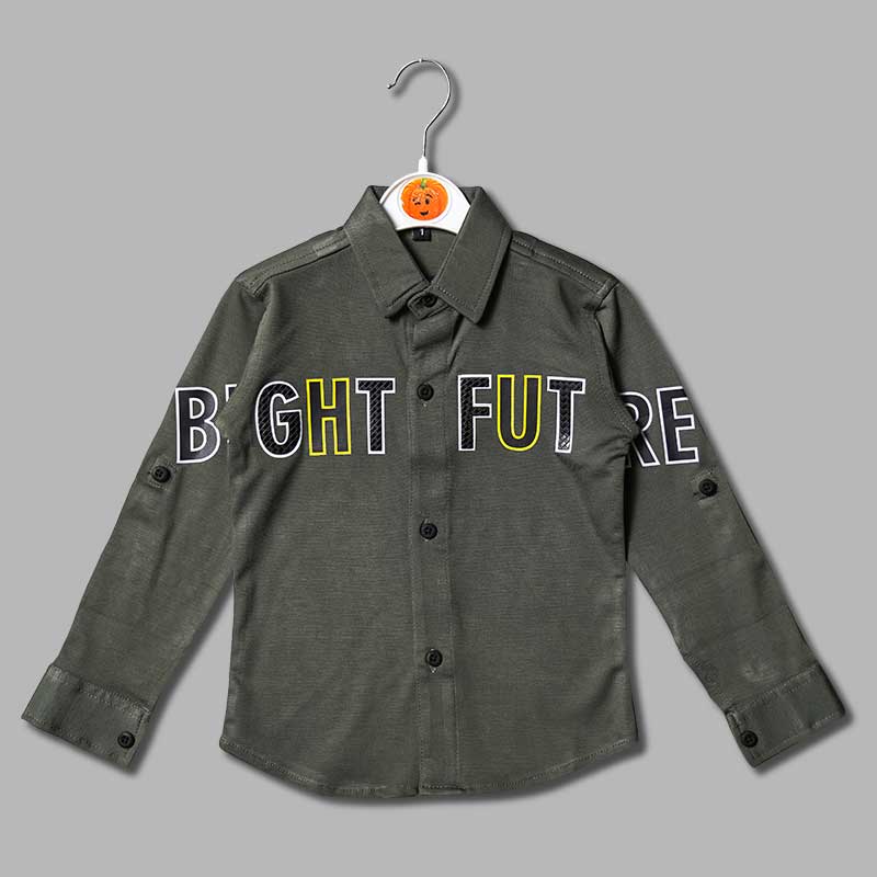 Solid Print Shirt for Boys Front View