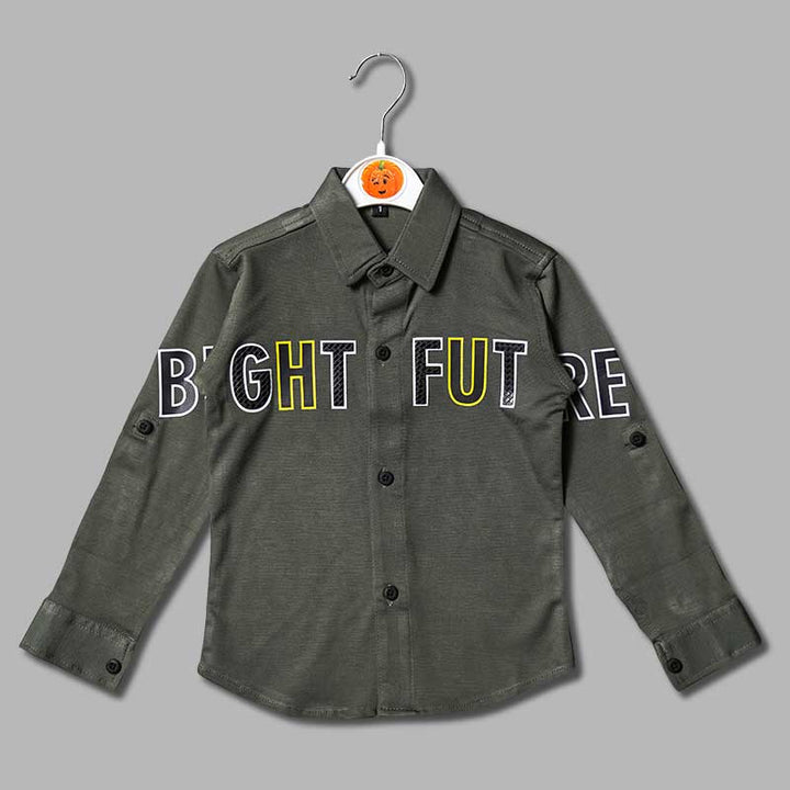 Solid Print Shirt for Boys Front View