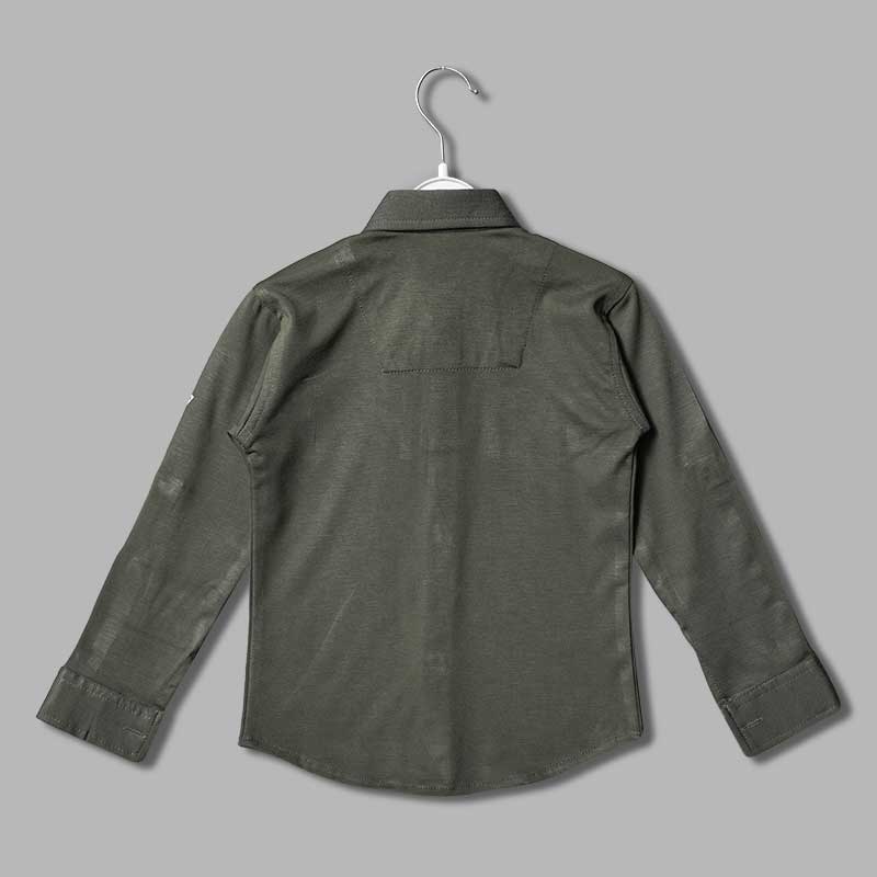 Solid Print Shirt for Boys Back View