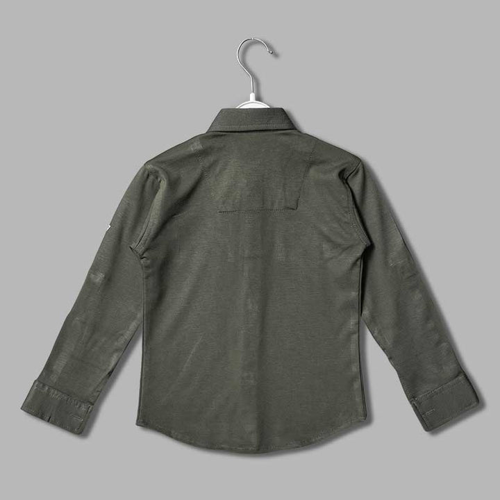 Solid Print Shirt for Boys Back View