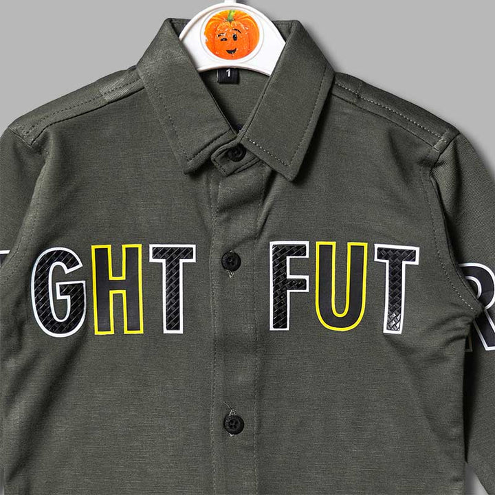 Solid Print Shirt for Boys Close Up View