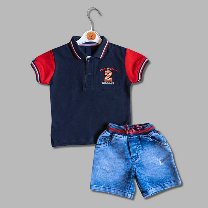 Navy Blue Baba Set for Kids Front View