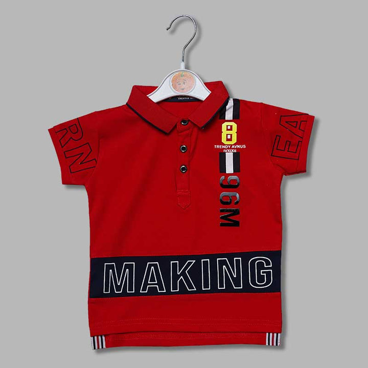 Polo Collard T-Shirts For Boys Front View