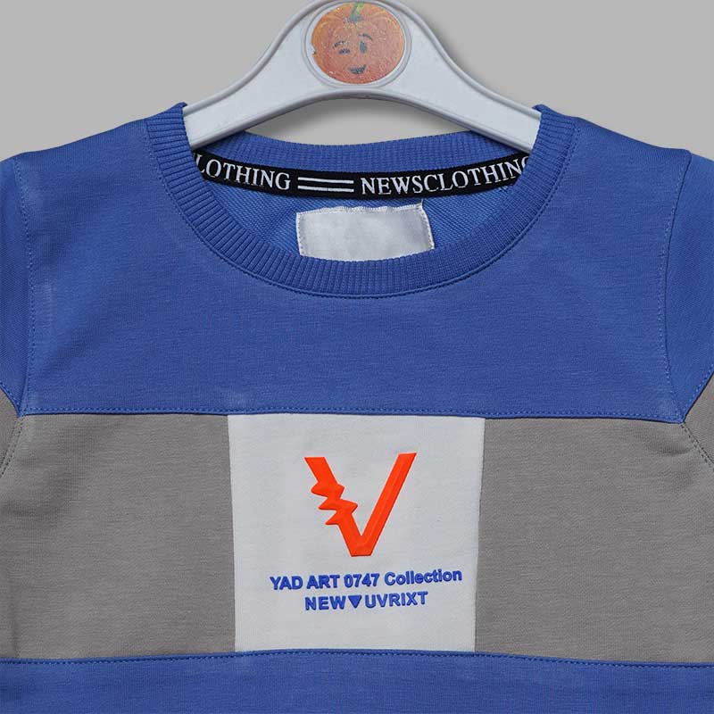 Solid Lining Pattern T-Shirts for Boys Close Up View