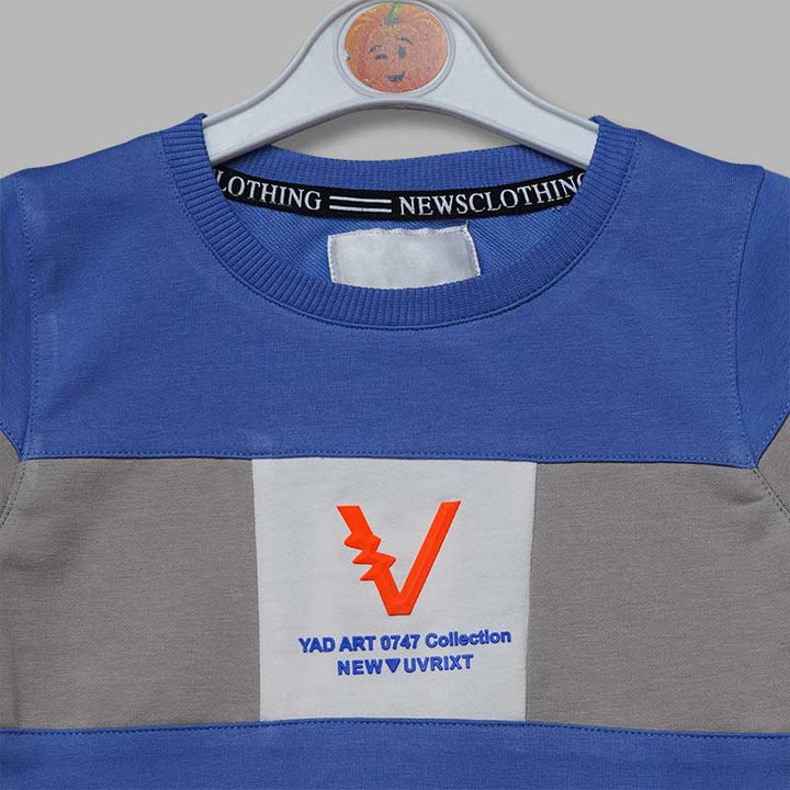 Solid Lining Pattern T-Shirts for Boys Close Up View