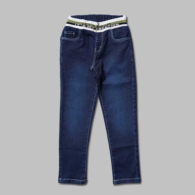 Jeans for Girls and Kids with an Elastic Waist Front View