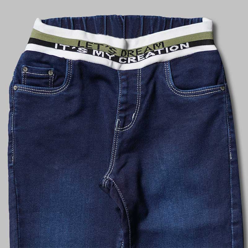 Jeans for Girls and Kids with an Elastic Waist Close Up View