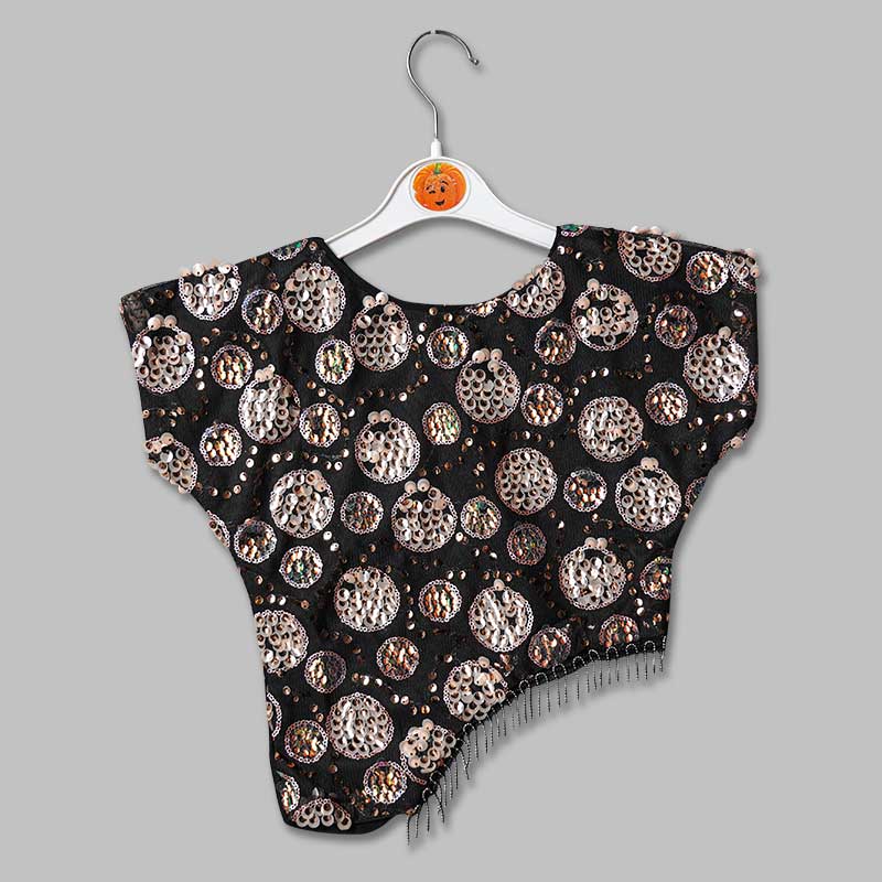 Top for Girls and Kids with an Elegant Sequins Front View