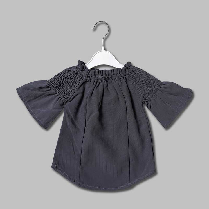 Top for Girls and Kids with Bell Shape Sleeves Back View