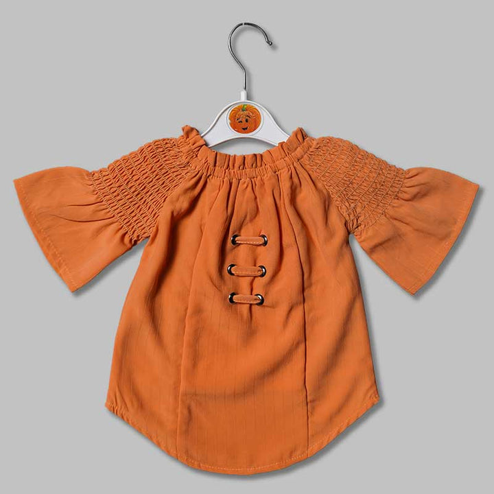 Top for Girls and Kids with Bell Shape Sleeves Front View