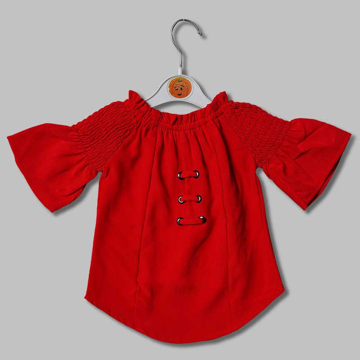 Top for Girls and Kids with Bell Shape Sleeves Front View