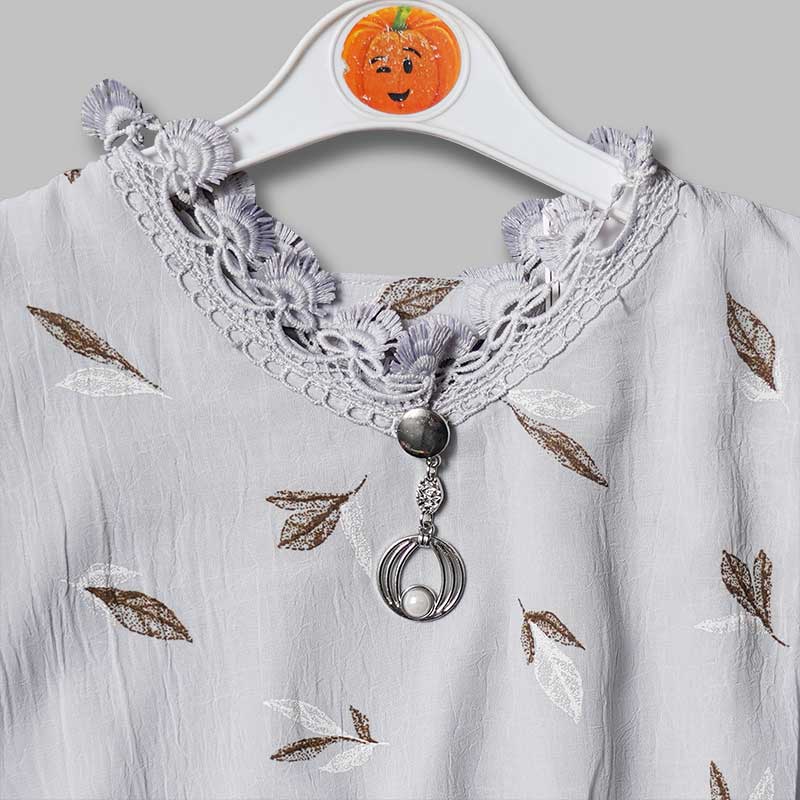 Top for Girls and Kids with Butterfly Pattern Sleeves Close Up View