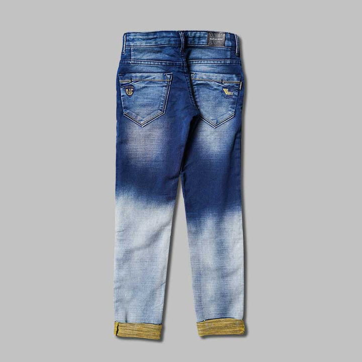 Blue & Grey Fix Wait Boys Jeans Back 