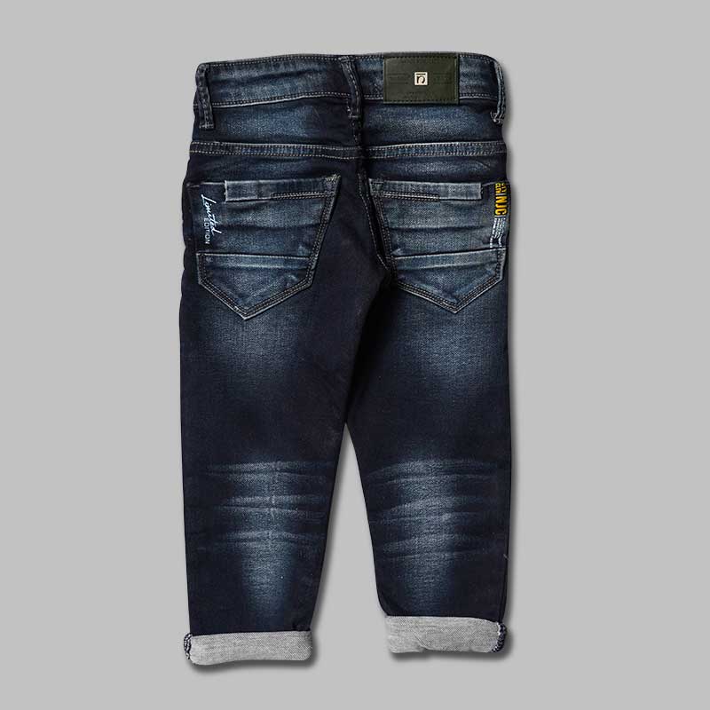 Dark Blue Ripped Jeans for Boys Back 