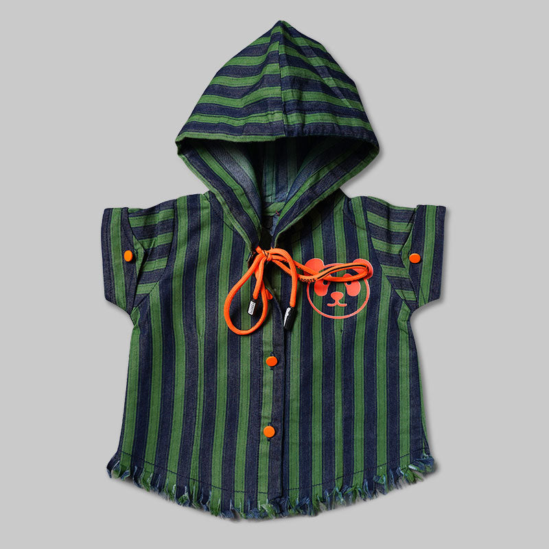 Top for Girls with Lining and Hoodie Pattern Front View