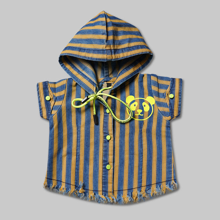 Top for Girls with Lining and Hoodie Pattern Front View