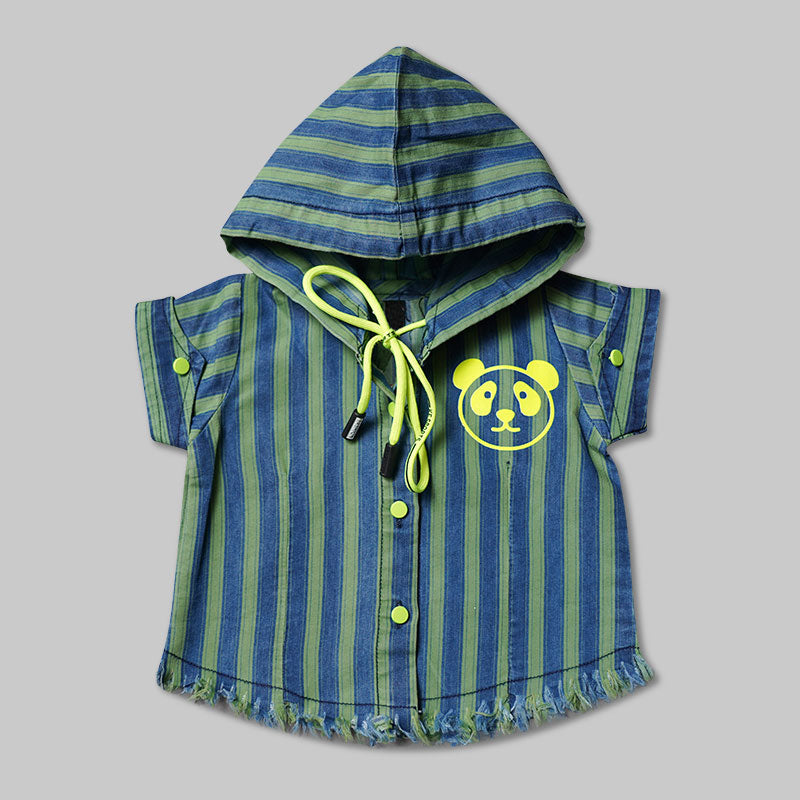Top for Girls with Lining and Hoodie Pattern Front View