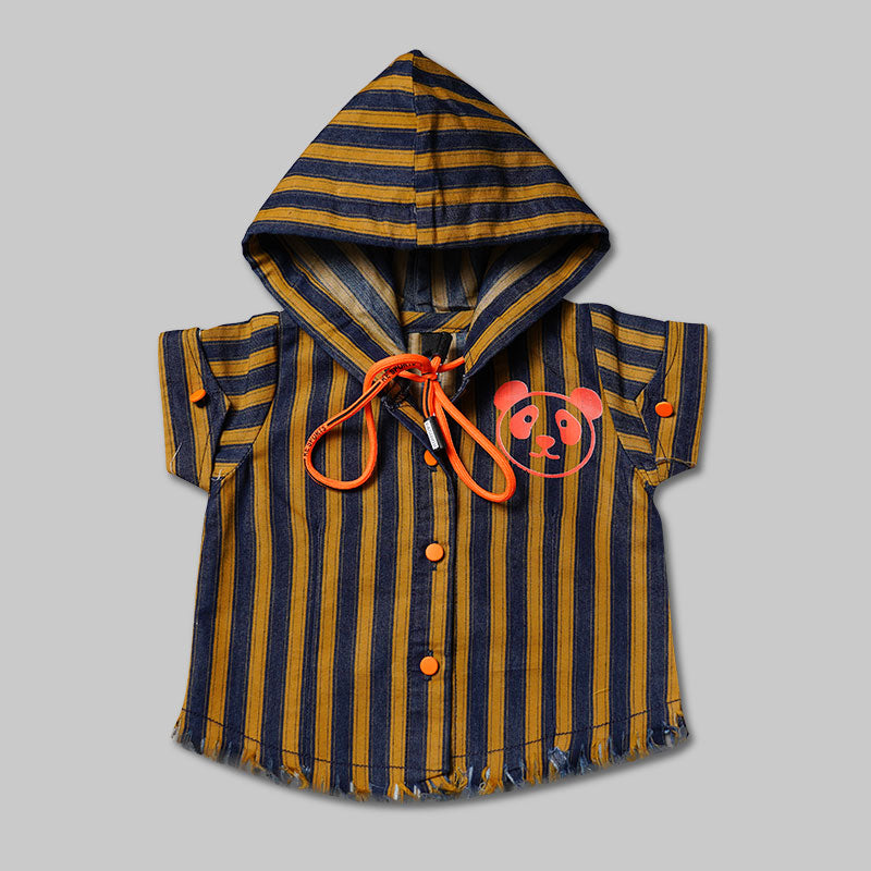 Top for Girls with Lining and Hoodie Pattern Front View
