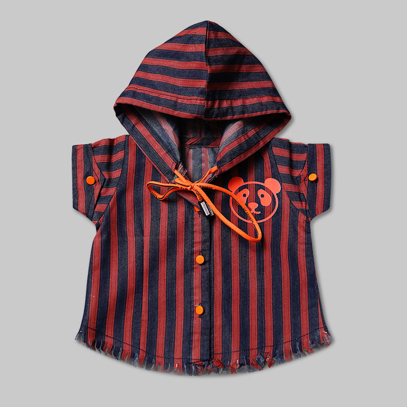 Top for Girls with Lining and Hoodie Pattern Front View