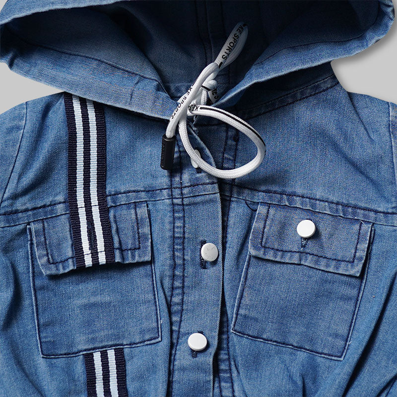 Top for Girls and Kids with Hoodie Pattern Close Up View