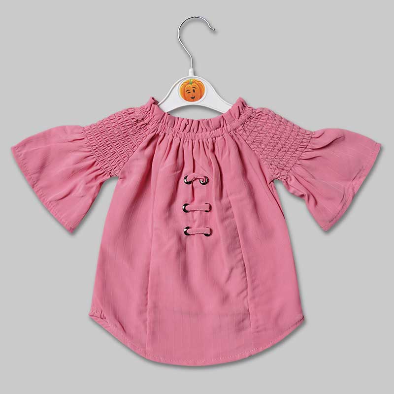 Top for Girls and Kids with Bell Shape Sleeves Front View