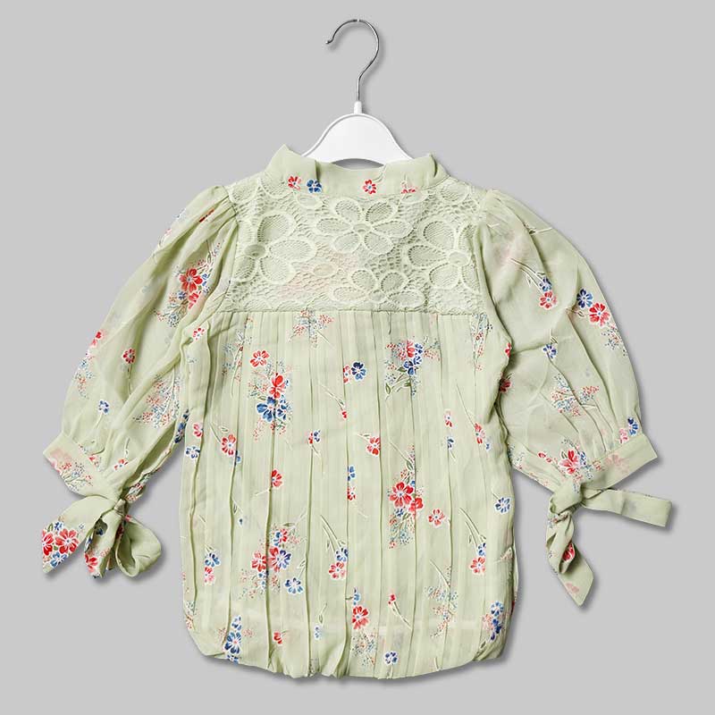 Top for Girls and Kids with Flowery Print Back View