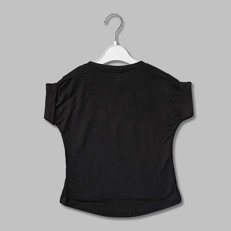Top For Girls And Kids With Calligraphic Print GU132446Black