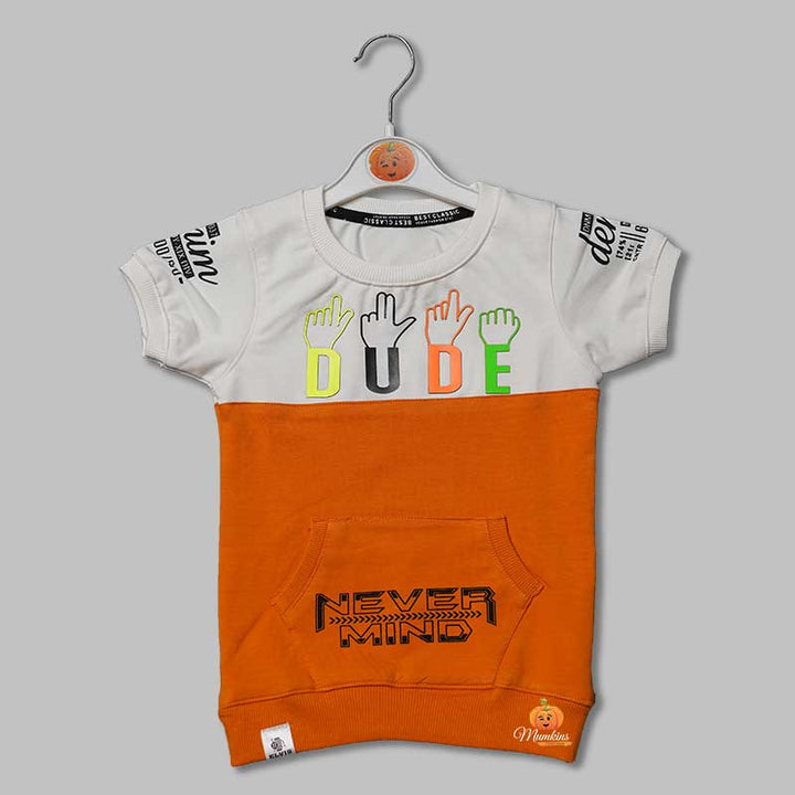 Double Colored Printed T- shirts for Boys Front View