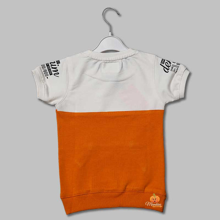 Double Colored Printed T- shirts for Boys Back View