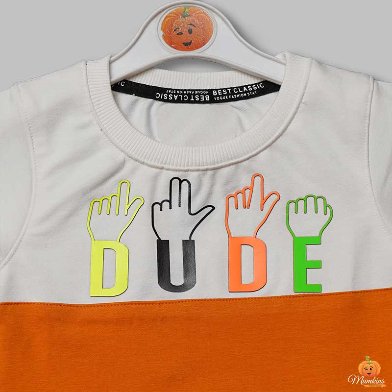 Double Colored Printed T- shirts for Boys Close Up View