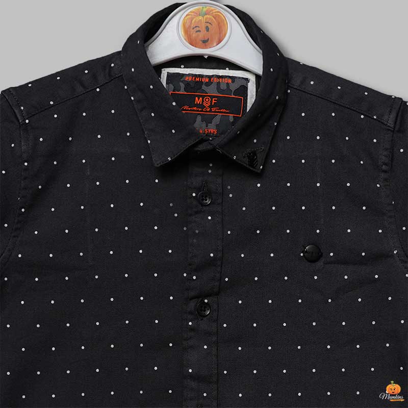 Printed Full Sleeves Shirts for Boys Close Up 