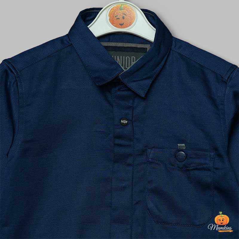 Solid Shirts for Boys Close Up View