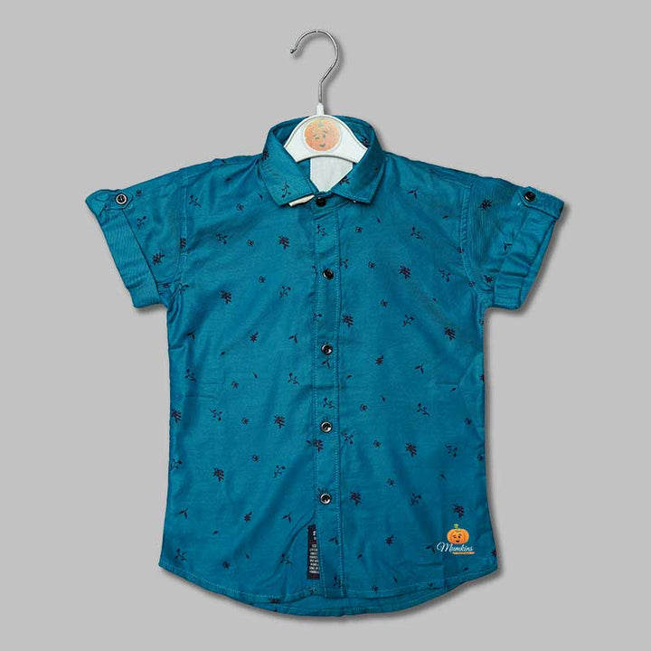 Solid Leaf Print Shirts for Boys Front View