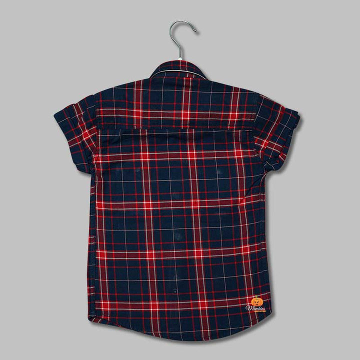 Red White Checked Shirt for Boys Back View