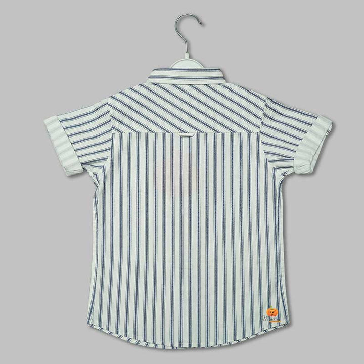 White Lining Pattern Shirts for Boys Back 